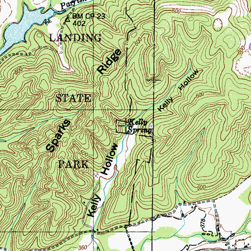 Topographic Map of Kelly Spring, TN
