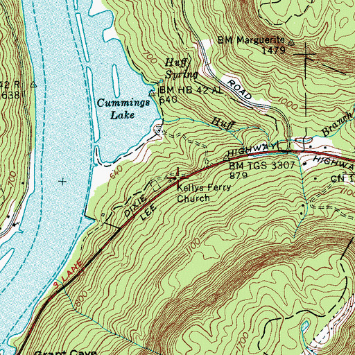 Topographic Map of Kelly's Ferry Church of God, TN