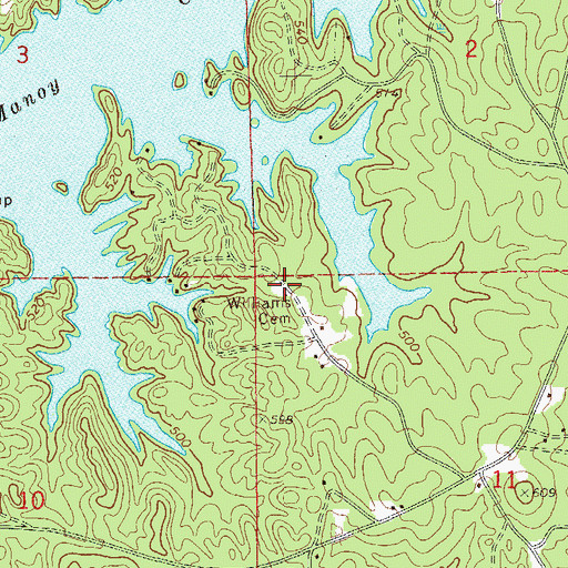 Topographic Map of Williams Cemetery, AL