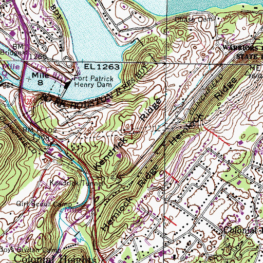 Topographic Map of Kendrick Ridge, TN