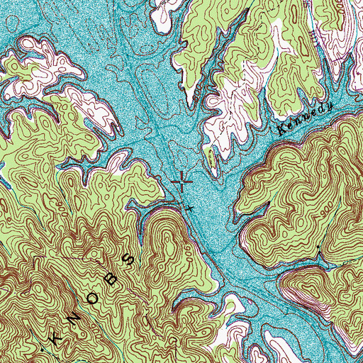 Topographic Map of Kennedy Branch, TN