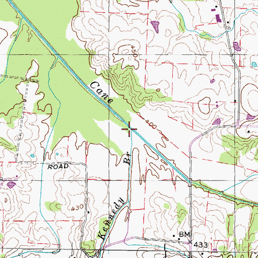 Topographic Map of Kennedy Branch, TN