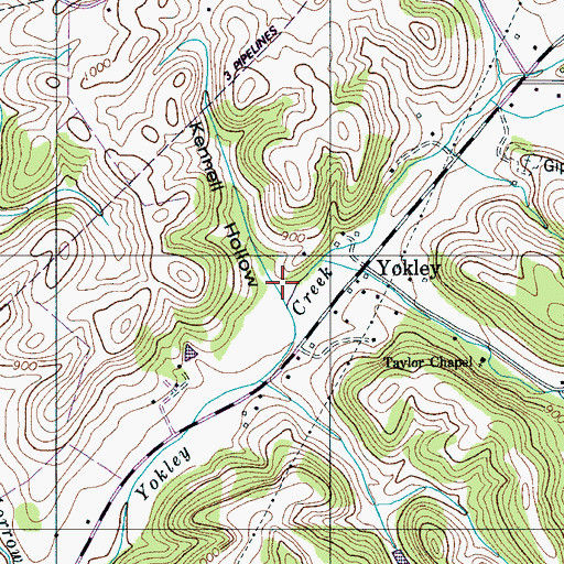 Topographic Map of Kennell Hollow, TN