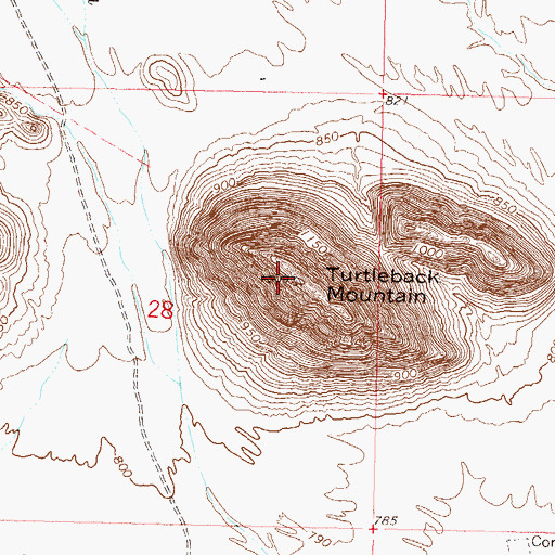 Topographic Map of Turtleback Mountain, AZ