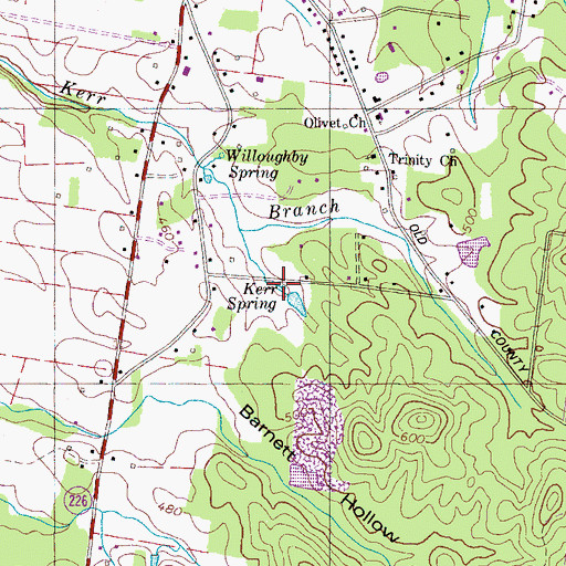 Topographic Map of Kerr Spring, TN
