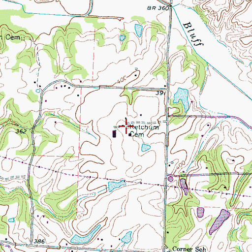 Topographic Map of Ketchum Cemetery, TN