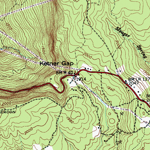Topographic Map of Ketner Gap, TN