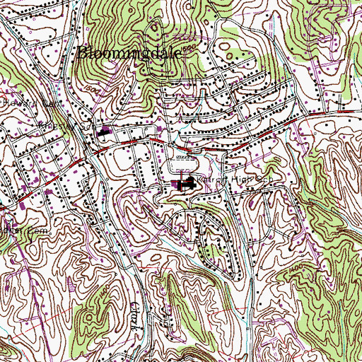 Topographic Map of Ketron High School, TN