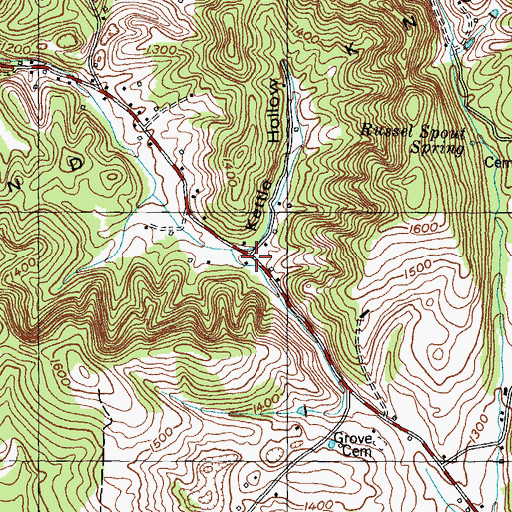 Topographic Map of Kettle Hollow, TN