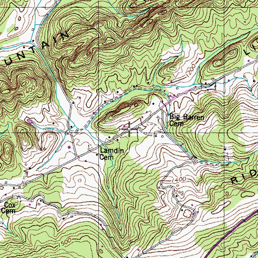 Topographic Map of Kettle Hollow School, TN