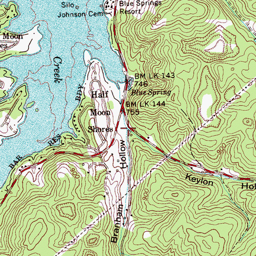 Topographic Map of Keylon Hollow, TN