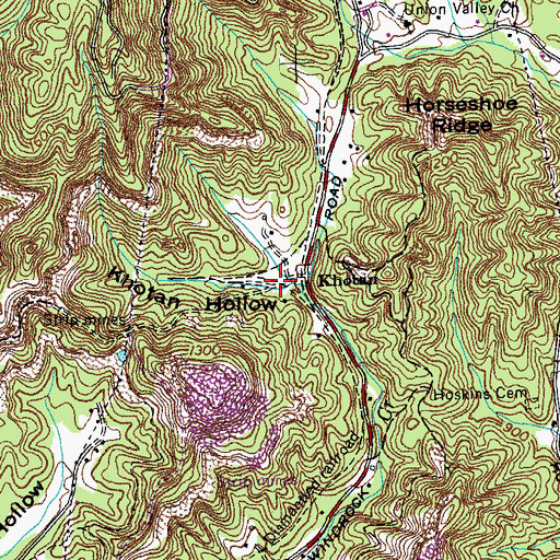 Topographic Map of Khotan Hollow, TN