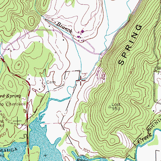 Topographic Map of Kibble Branch, TN