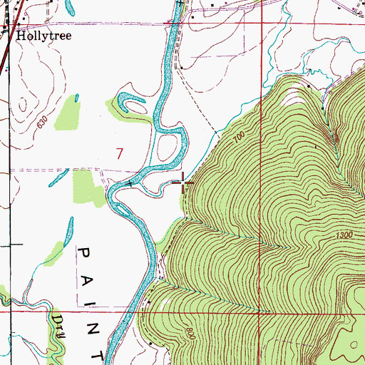 Topographic Map of Williams Cove, AL