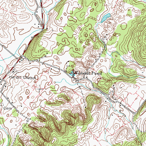 Topographic Map of Kidwell Pond, TN