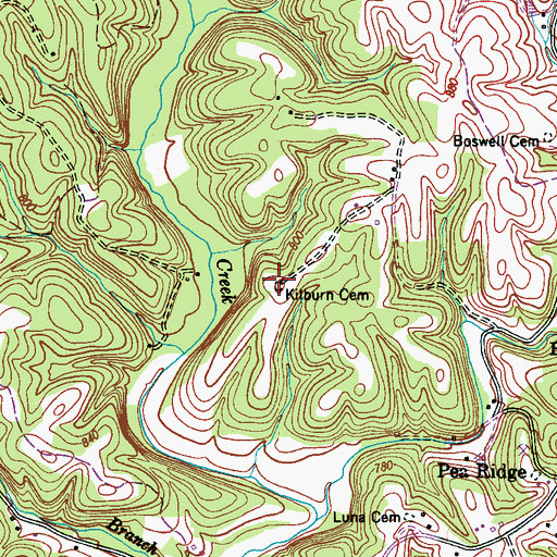 Topographic Map of Kilburn Cemetery, TN