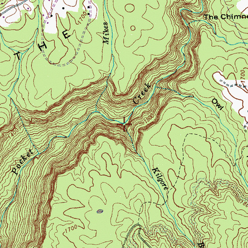 Topographic Map of Kilgore Branch, TN