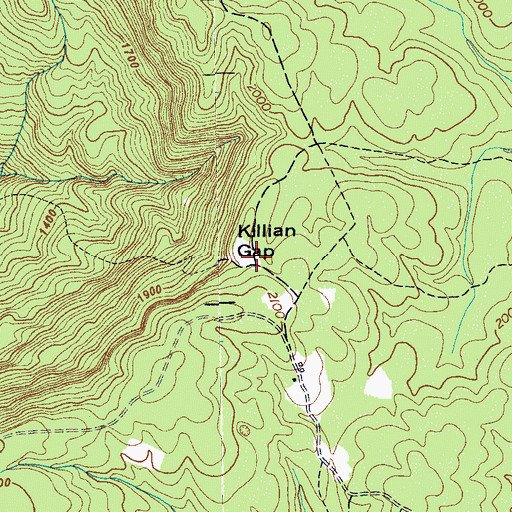 Topographic Map of Killian Gap, TN