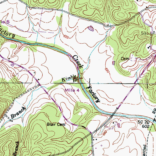 Topographic Map of Kimble Branch, TN