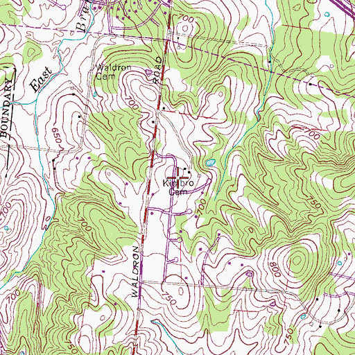 Topographic Map of Kimbro Cemetery, TN