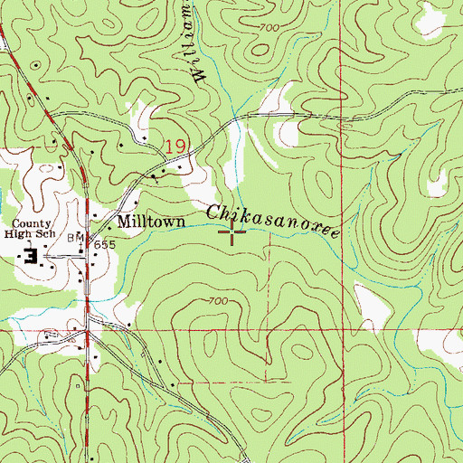 Topographic Map of Williams Creek, AL