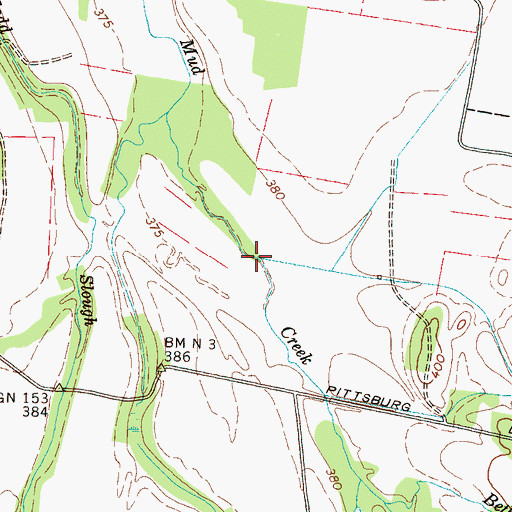 Topographic Map of King Branch, TN