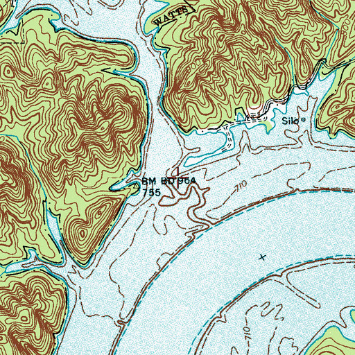 Topographic Map of King Creek, TN