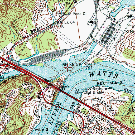Topographic Map of King Creek, TN