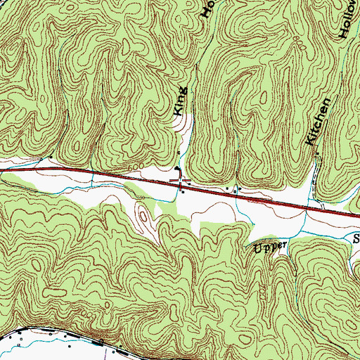 Topographic Map of King Hollow, TN
