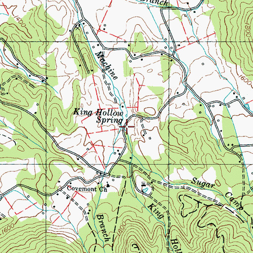 Topographic Map of King Hollow Branch, TN