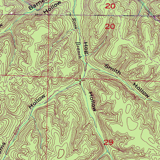 Topographic Map of Williams Hollow, AL