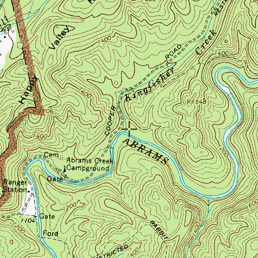 Topographic Map of Kingfisher Creek, TN