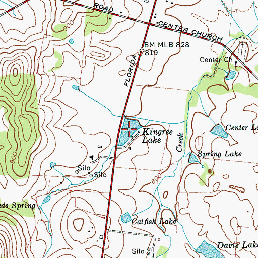 Topographic Map of Kingree Lake, TN