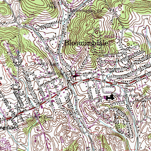 Topographic Map of Kingsley School, TN