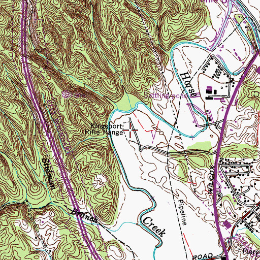 Topographic Map of Kingsport Rifle Range, TN