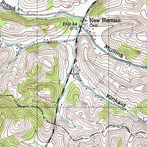 Topographic Map of Kinkaid Hollow, TN