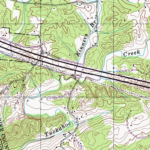Topographic Map of Kinners Branch, TN