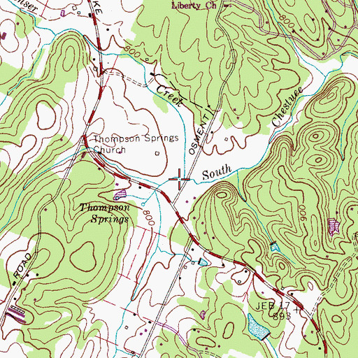 Topographic Map of Kinser Creek, TN