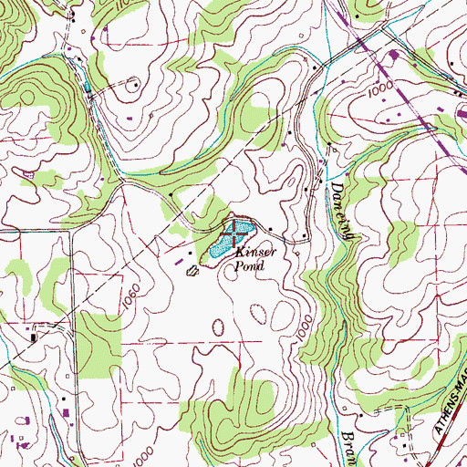 Topographic Map of Kinser Pond, TN