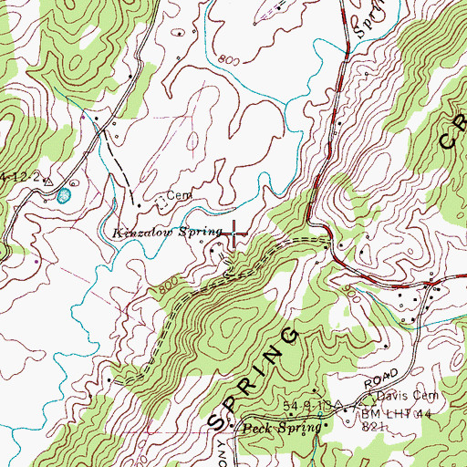 Topographic Map of Kinzalow Spring, TN