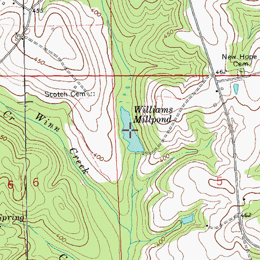 Topographic Map of Williams Millpond, AL