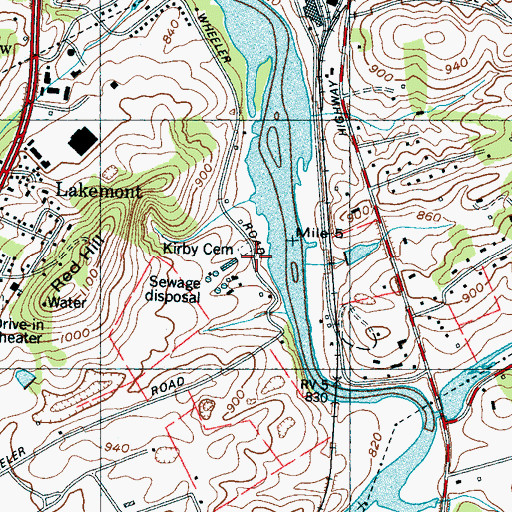 Topographic Map of Kirby Cemetery, TN