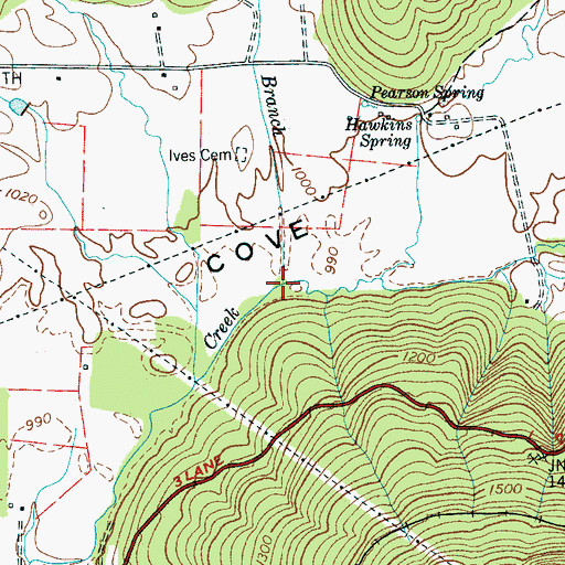 Topographic Map of Kirby-Smith Branch, TN