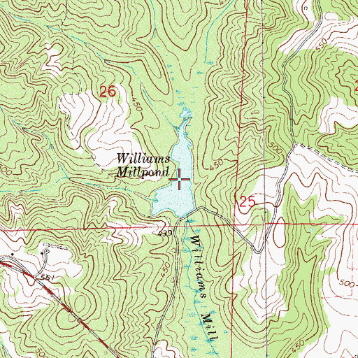 Topographic Map of Williams Millpond, AL