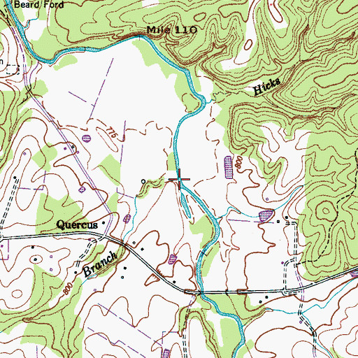 Topographic Map of Kirk Branch, TN