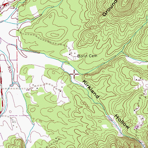 Topographic Map of Kirkland Hollow, TN