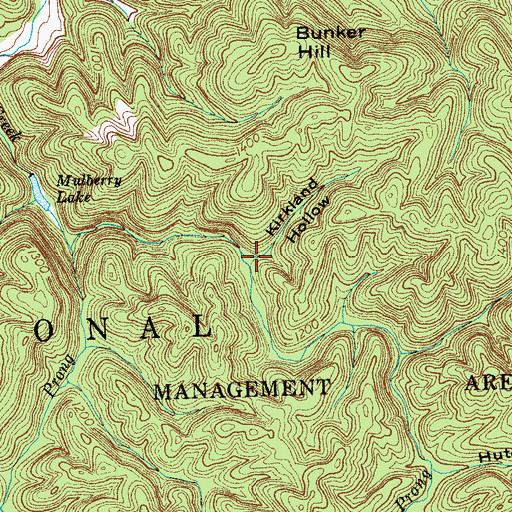 Topographic Map of Kirkland Hollow, TN