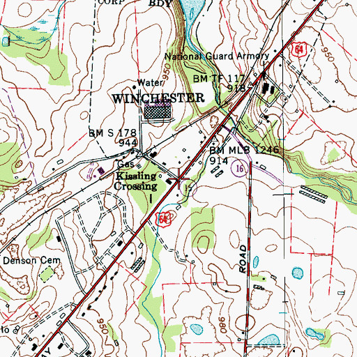 Topographic Map of Kissling Crossing, TN