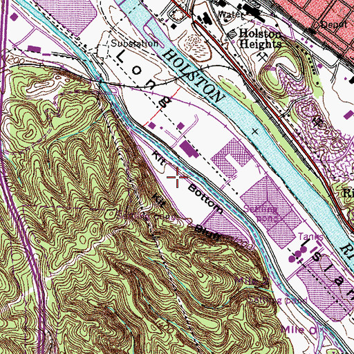 Topographic Map of Kit Bottom, TN