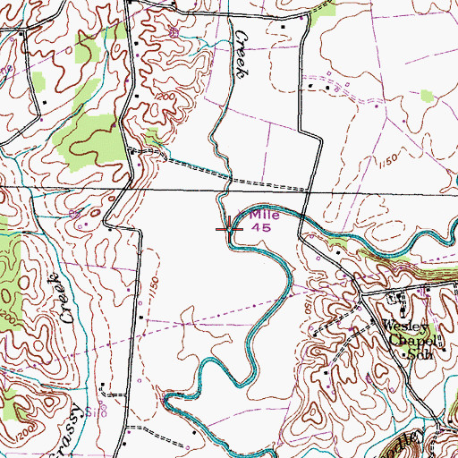 Topographic Map of Kite Creek, TN